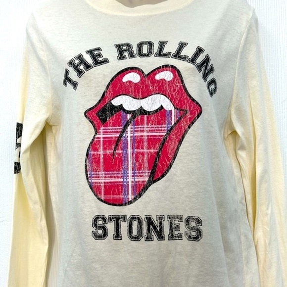 The Rolling Stones - The Rolling Stones Tongue Plaid Graphic Long Sleeve T Small - Picture 3 of 9